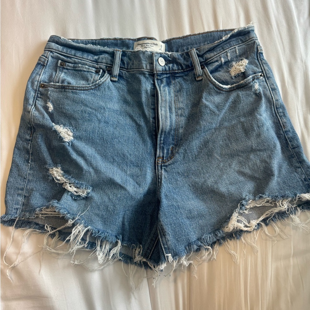 Abercrombie & Fitch Frayed Blue Jean Shorts